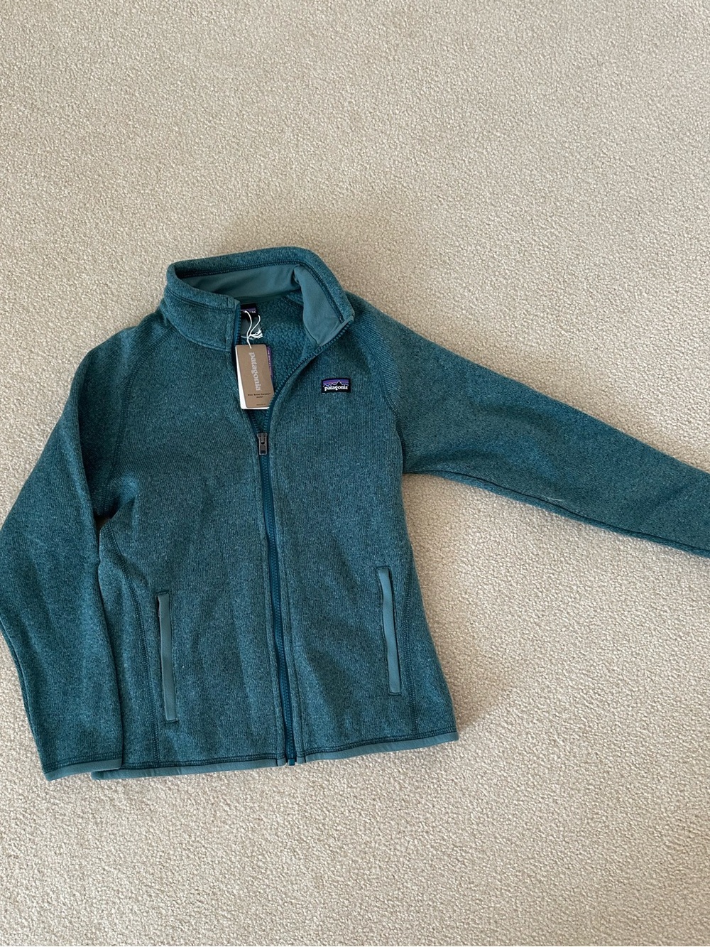 Patagonia Kids Teal Zip Fleece Jacket